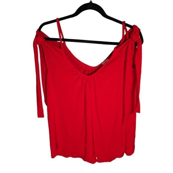 NWT Free People We The Free Cold Shoulder Red Women's Top Small - Picture 1 of 6